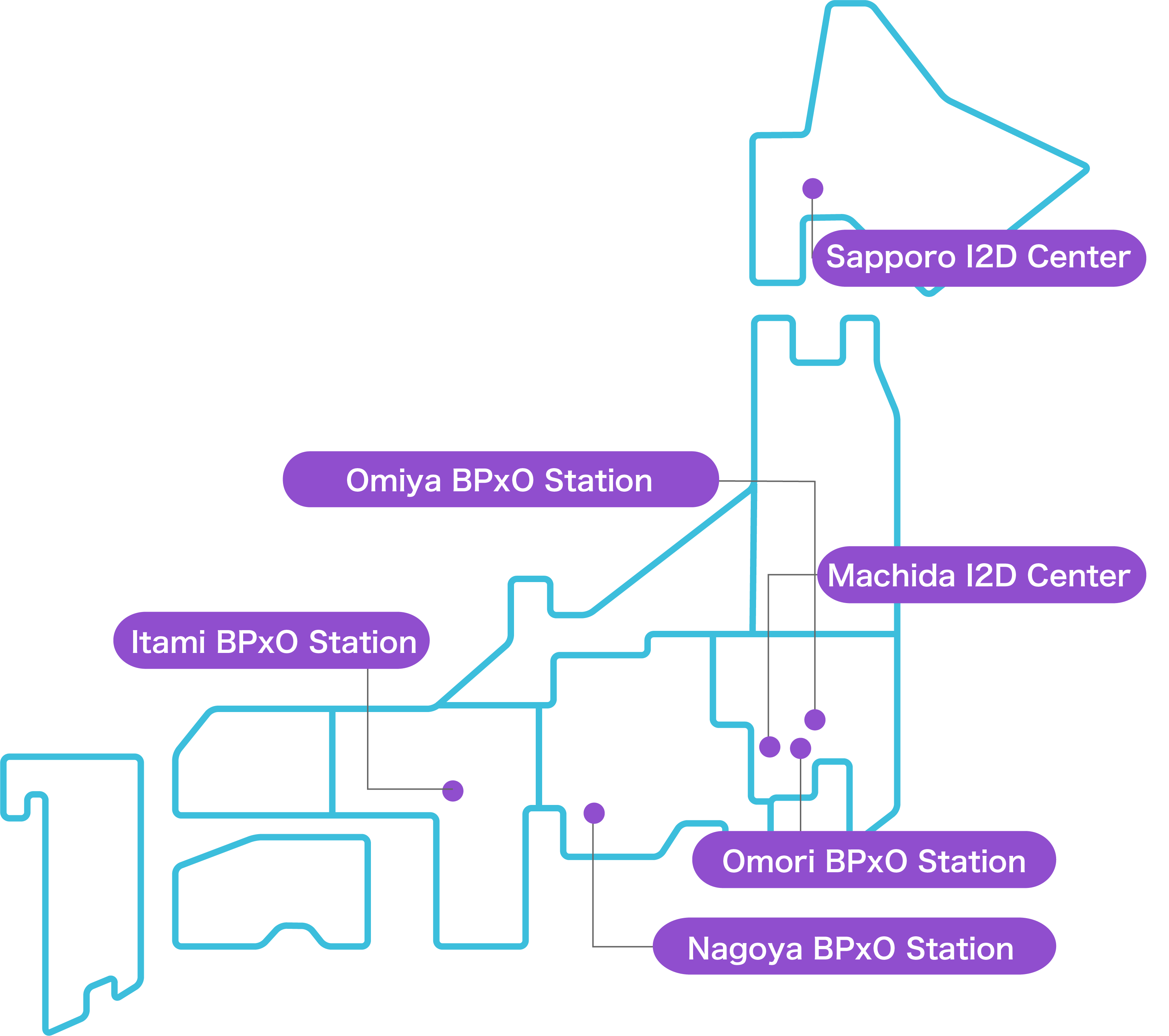 町田I2Dセンター 大宮P2Iセンター 大宮P2I第2センター 東京P2I四谷センター 名古屋P2Iセンター 伊丹P2Iセンター 大連 上海 ※中国は弊社の提携先企業となります。